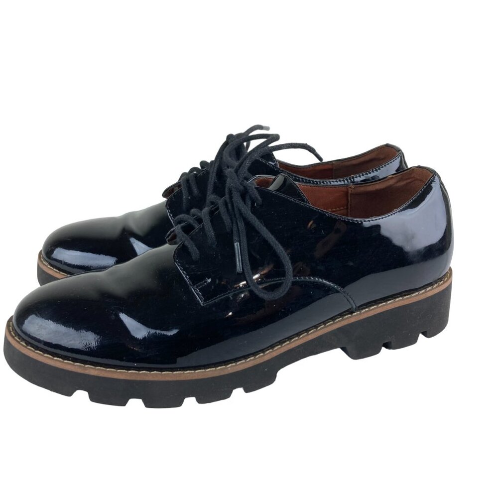 Vionic Black Patent Leather Loafers